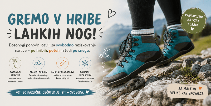 Pohodni čevlji kategorija bosonoga obutev